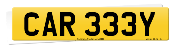 Registration number CAR 333Y